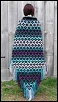 Black and Blue Kilim Shawl