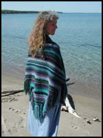 Black and Blue Striped Shawl