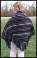 Dark Jewel Striped Shawl 