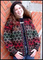 Fall Kilim Jacket with Black Crosses